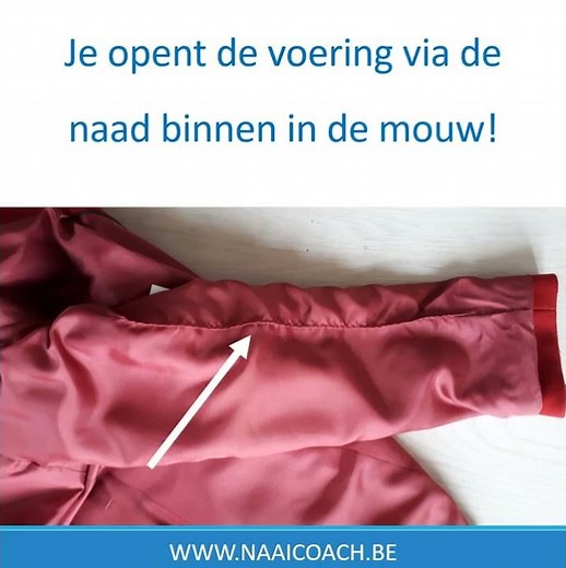 Hoe verkort je de mouw van een vest met voering