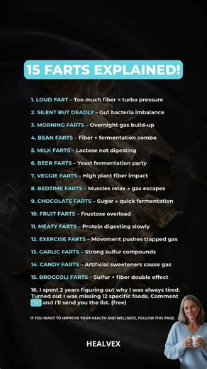 15 farts explained, what each fart means for you #protein #healthydiet #healthyfood #calories #fart