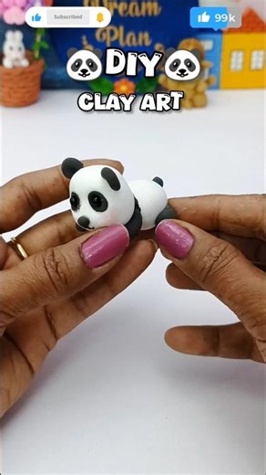 Clay Panda Baby 🐼 | DIY Clay Art #shorts #clayart #diy