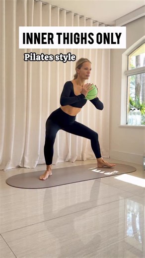 Inner thighs on fire 🔥 Pilates style using any ball. This is my kids soft basketball :) This inner thigh Pilates workout targets the adductors, pelvic floor, and deep core using slow, controlled movements. You don’t need fancy equipment—just a small ball, pillow, or yoga block to activate those muscles that are hard to reach. Perfect if you’re: • Looking to tone inner thighs • Over 40 and want joint-friendly workouts • Focused on strength, posture, and core connection • Training at home with mi