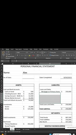 Personal Income Statement | Excel Personal Finance | Financial Planner | Personal Net Worth Tracker | Personal Income and Expense Statement - Etsy
