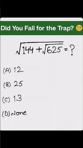 Square Root Solution |Math Olympiad Trap Explained 😱 #shorts #maths #squareroot
