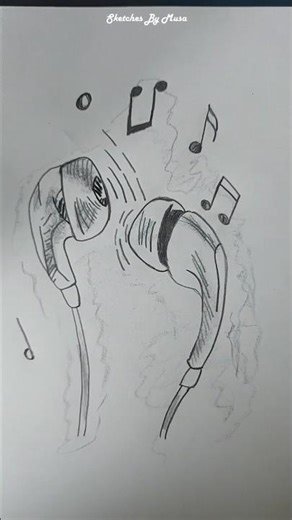 How to Draw Earphones 🎧 #trending #viral #reels