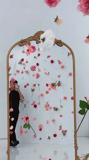 Houston Photography Studio Rental on Instagram: "Pretty in pink  Our pink hanging flower set up with the swing is available in the studio!"