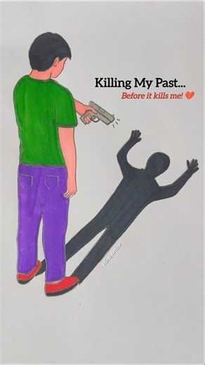 Deep Meaning Drawing About Past Mistakes 💔 #shorts #art