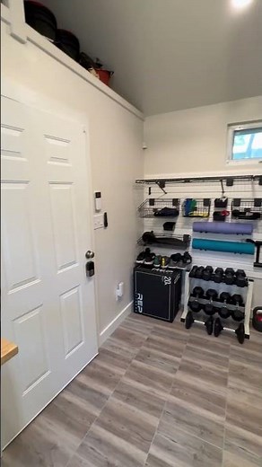 I can't believe how perfect this shed gym turned out #homegym #fitnessgains #aesthetic
