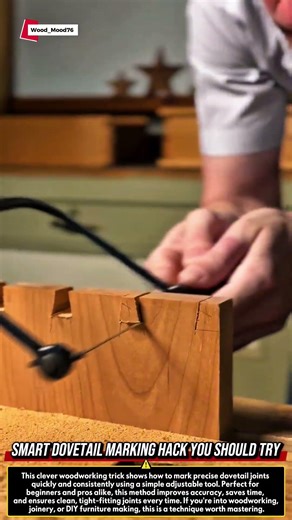 Smart Dovetail Marking Hack You Should Try #woodworking #satisfying #wood #carpentry