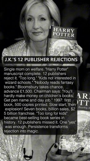 J K 'S 12 PUBLISHER REJECTIONS 📚⚡️