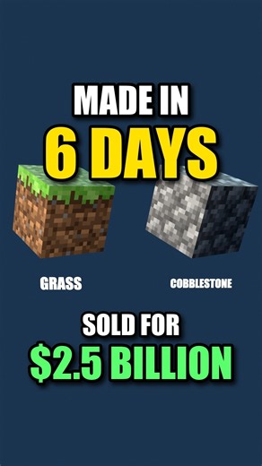 Minecraft Was Made in 6 DAYS... and Sold for $2.5 BILLION 🤯 #minecraft #shorts
