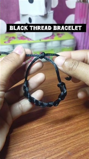 Make This Viral Black Thread Bracelet in Seconds! 🖤✨ #shorts #diy #jewelry