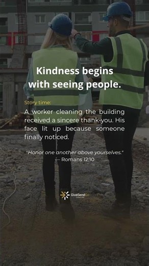 Kindness begins with seeing people. I The Giver Army #actsofgenerosity #generositymatters #love