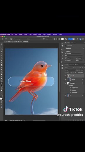 Liquid Glass Effect | Photoshop tips & tricks ✨ Follow for more design tips and tutorial ✨❣️ #graphicdesign #photoshop #illustrator #photoshoptips #viral