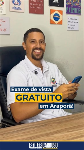 Reuler Cardoso on Instagram: "EXAMES DE VISTA GRATUITO EM ARAPORÃ! ✅ O Instituto Mais Saúde em parceria com a Prefeitura de Araporã está realizando exames de vista gratuitos para a população a partir de 7 anos de idade. 📅 De 04 a 07 de fevereiro ⏰ Das 9h às 18h 📍 Centro de Eventos Chico do Pim 🚍 Ônibus Consultório Móvel 👉 O agendamento pode ser feito de forma rápida e fácil pelo link na bio. Caso tenha dúvidas ou dificuldade no agendamento, procure seu PSF ou sua agente de saúde: 📞 PSF 1: (