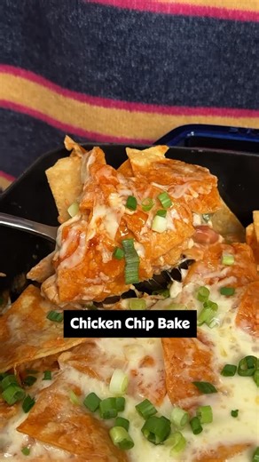 Allrecipes on Instagram: "Chilaquiles meets enchiladas meets nachos in this Chicken Chip Bake! 😋 This one is a winner no matter what day of the week. Tap the link in @allrecipes bio to get the recipe, or keep reading: Ingredients: 3 1/2 cups chopped cooked rotisserie chicken 1 (10 ounce) can green enchilada sauce 16 ounces Monterey Jack cheese, shredded, divided 4 green onions, sliced, divided 1 tablespoon olive oil 14 ounces thick-cut homestyle tortilla chips 1 (15 ounce) can pinto beans, drai