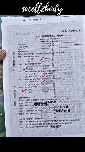 class 5th Hindi paper solution 🔥