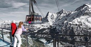 The world’s steepest cable car opens in Switzerland
