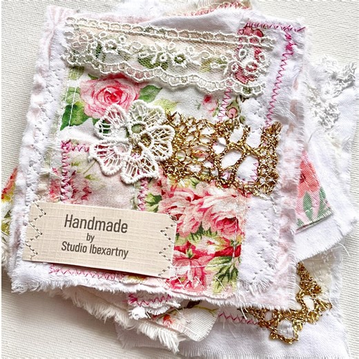 Shabby Chic Textile Art Clusters: Vintage Roses, Lace & Crochet (5 Pieces Set) - Etsy