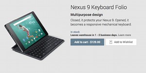 Nexus 9 Keyboard Folio now available on Play Store for $129, ships in 1-2 business days
