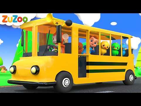 The Wheels on The Bus Song | Colorful Bus | ZuZoo Nursery Rhymes & Kids Songs