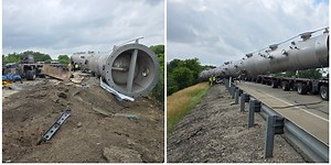 Two people killed, one critically injured after 350,000-pound load detaches from 18-wheeler, officials say