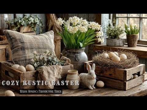 Cozy Rustic Easter Spring Decor | Vintage Farmhouse Styling Ideas for Your Home