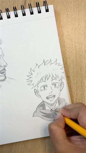 Sketching Yuji Itadori in My Style ⚡ | JJK Drawing