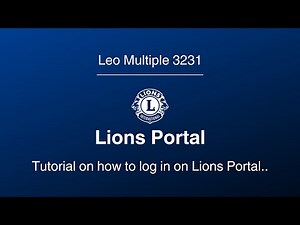 Tutorial on how to login on Lions Portal