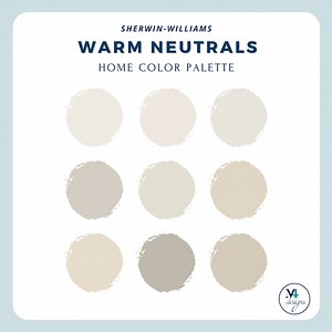 Warm Neutral Paint Colors: Sherwin Williams Home Paint Palette - Etsy