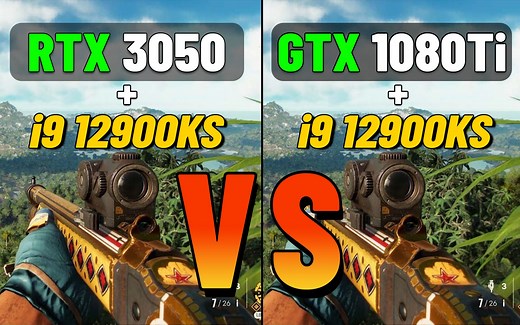 RTX 3050 VS GTX 1080Ti ：30系入门对比10系卡皇，玩游戏究竟谁更强？「超极氪」