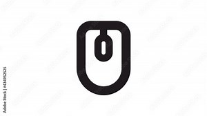 computer mouse click line icon animation Motion graphics 4k video motion illustration sign. Outline doodle style alpha channel