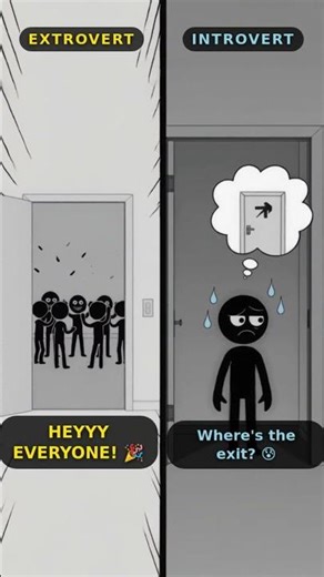 Introvert vs Extrovert at a Party! 😂 #shorts #stickman #usa