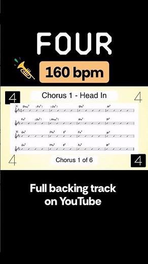 Four - 160 bpm backing track #jazz #jazzstandard #backingtrack