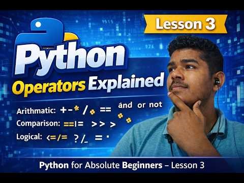 #pythonforbeginners Operators Explained | Arithmetic,Comparison,Logical & Assignment Python Lesson3