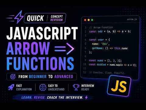 JavaScript Arrow Functions in Under 2 minute! | Arrow Functions vs Regular Functions