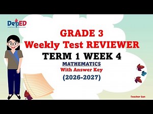GRADE 3 WEEKLY TEST TERM 1 WEEK 4 MATHEMATICS