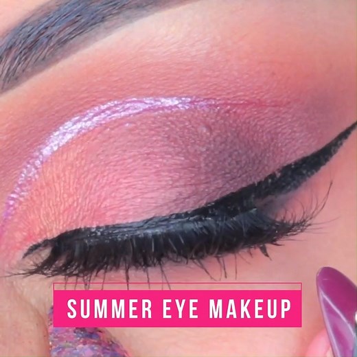 A summer eye makeup tutorial to get us ready for the hot weather! *heart-eyes* By: @farahpromakeup | MetDaan Makeup