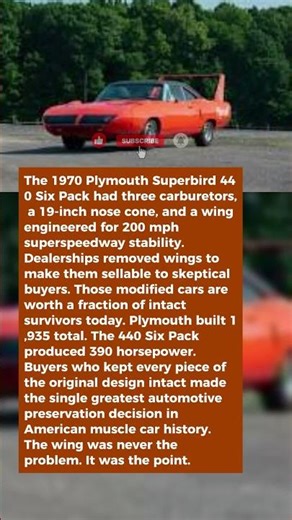 Plymouth Built the Most Ridiculous Car of 1970 — Dealers Removed Wings and Regretted It Forever