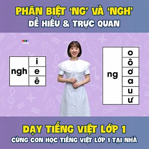 🤔 Phân biệt NG và NGH - Thậm chí là có nhiều người lớn vẫn còn sai lỗi này! 💙 Cô giáo Thu Trang của DẠY TIẾNG VIỆT LỚP 1 sẽ hướng dẫn các con phân biệt NG và NGH, cùng cả bài tập thực hành để các con ghi nhớ tốt hơn! ☺️ Việc phân biệt NG và NGH cần các con phải luyện tập nhiều, và lúc bắt đầu sẽ khá khó, đặc biệt là khi các con tập viết chính tả. 😎 Các bố mẹ hãy kiên nhẫn và đồng hành cùng con, luyện tập cùng con trong thời gian đầu vô cùng quan trọng này nhé! | VTV7 KIDS