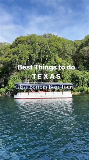 BEST THINGS TO DO IN TEXAS - Glass Bottom Boat Tours Located in San Marcos, at The Meadows Center for Water and the Environment, the glass bottom boat tours have the clearest water that I’ve seen in Texas, and it’s such a fun activity. ✨$9.75 per adult & $6 for children(check Groupon for deals) ✨kayak, paddle boarding, snorkel & scuba dive tours available ✨walk the grounds, Boardwalk & stop by the mini aquarium ✨hours 930am-5pm daily. Boat tours run every 30 min 📍211 San Marcos Springs Dr (only
