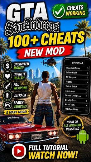 How to Use 100+ Cheats in GTA SA Android | GTA SA New Mod APK | Full Tutorial Available 👇