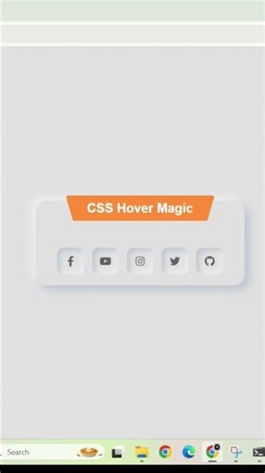 Social Media Icons Hover Effect Animation 🔥 | #shorts #shortvideo #socialmediaicons #design