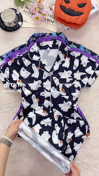 Get ready for Halloween in advance!!! 👻👻👻 #halloween #pumpkin #ghost #pajama#pajamas #pajamaset #pajamaparty #sleepwear #sleep #graphic #graphicshorts #soft #cozy #comfortable #cuteoutfits #pjs #bedroom #nightwear #sleepwearfashion #2pieceset #twopieceset #TikTokShop #spotlightfinds #TikTokShopBackToSchool