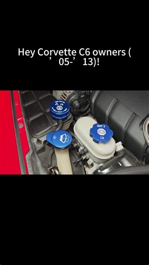 Blue engine compartment fluid cap for cars @ Applicable to 2005-2013 Corvette C6 #tikyokshop #corvettec6 #fyp #caraccessories #blue