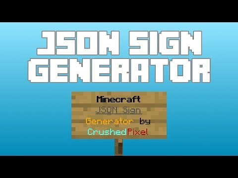 Minecraft JSON Sign Generator - How to create JSON Signs!