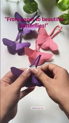 Made this beautiful Butterfly using simple paper 🌸Easy • low cost • Follow for daily easy crafts ✂️