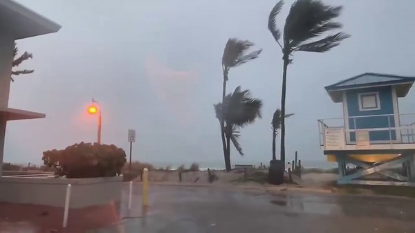 Wind Whips Florida Beach as Storm Moves Through
