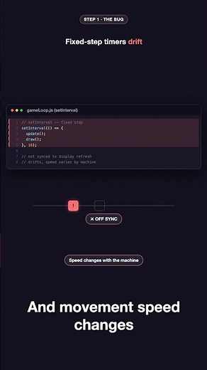 JavaScript game loop: stop using setInterval #shorts