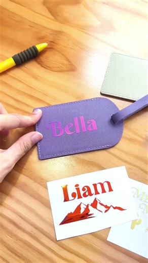 Custom Luggage Tag Made with Opal Adhesive Vinyl