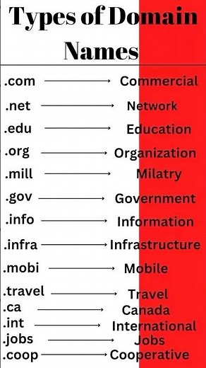 Domain Names Types Explained in 1 Minute 🚀#domainexplanation#computerknowledge #websitebasics#