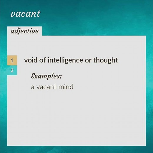 Vacant | meaning of Vacant